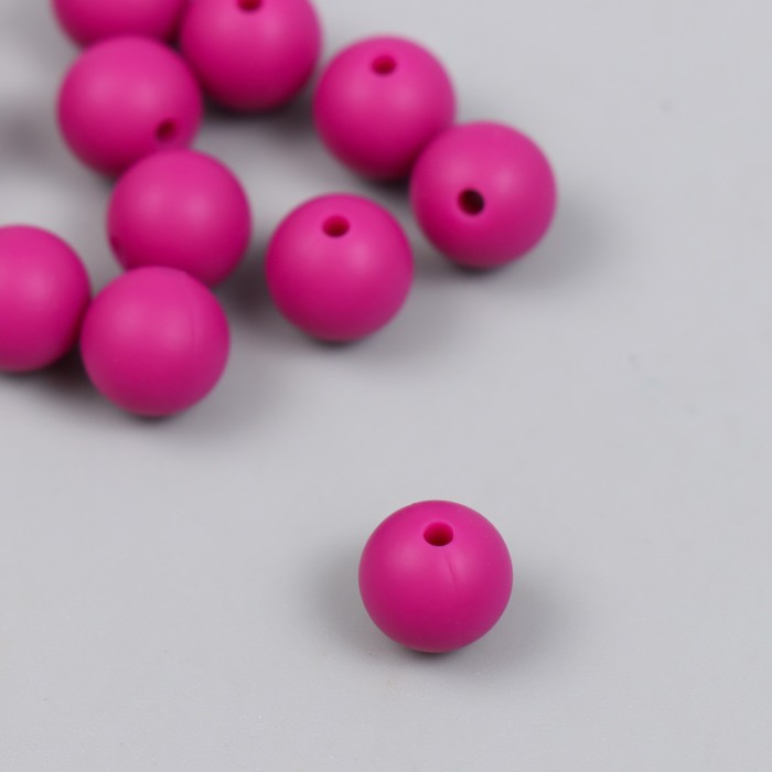 Бусина силикон "Круглая" пурпурная d=0,9 см - Фото 1