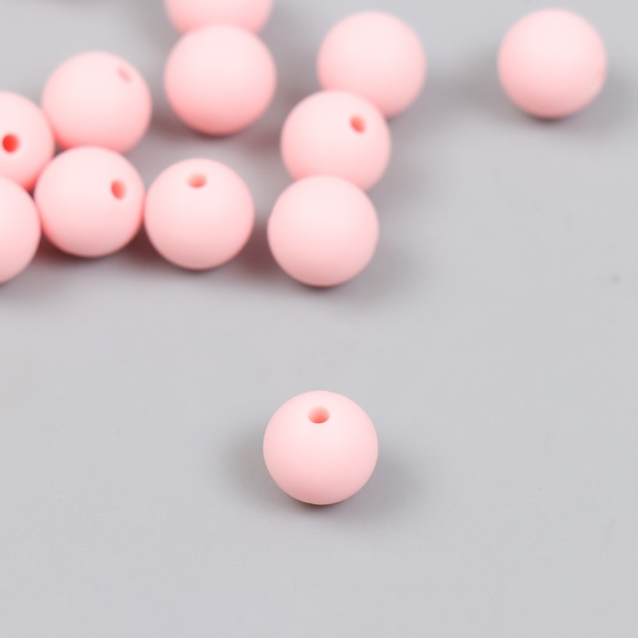 Бусина силикон "Круглая" светло-розовая d=0,9 см - Фото 1