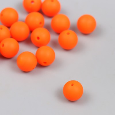 Бусина силикон "Круглая" оранжево-красная d=0,9 см