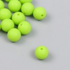 Бусина силикон "Круглая" флуоресцентно-зеленая d=0,9 см - фото 320173304