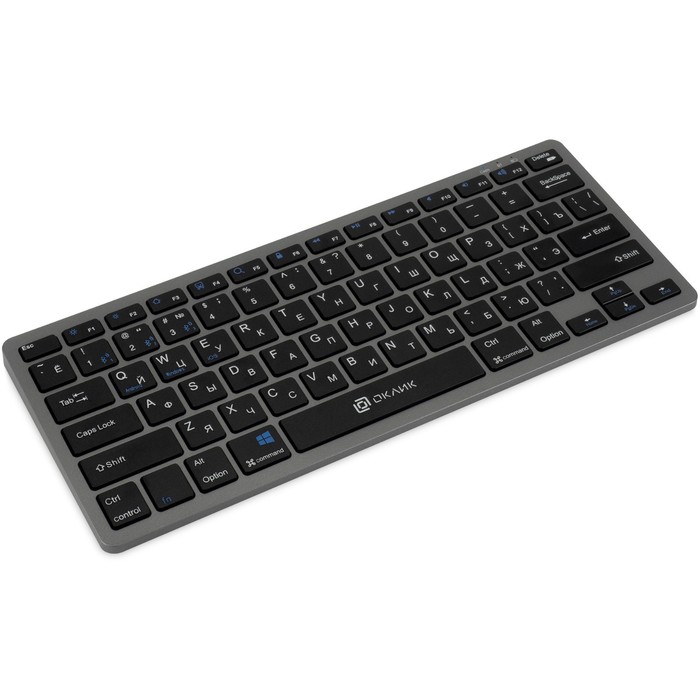 Клавиатура Оклик 835S серый/черный USB беспроводная BT/Radio slim Multimedia (1696467) - фото 51358944