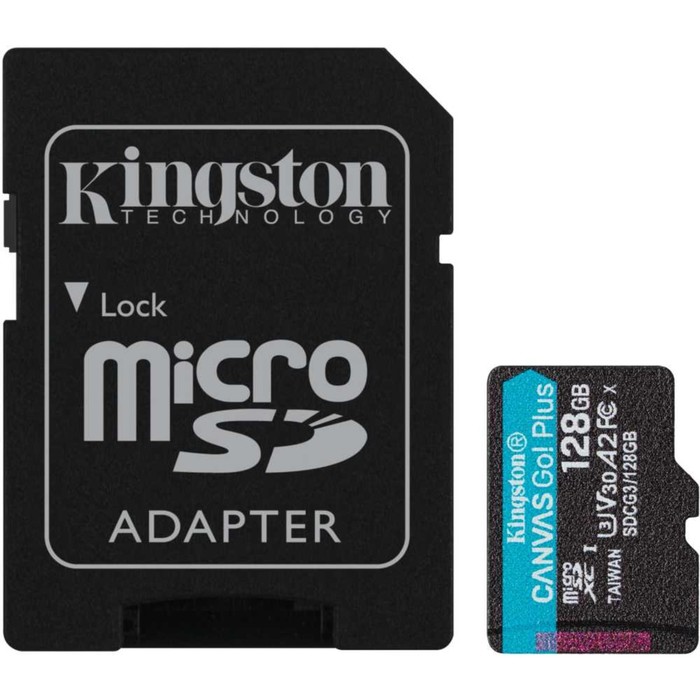 Флеш карта microSDXC 128GB Class10 Kingston SDCG3/128GB Canvas Go! Plus + adapter - Фото 1