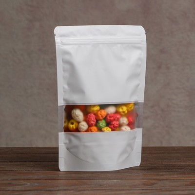 Пакет дой пак белый с прозрачным окошком,16 х 24 +4 см