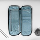 Пенал для вязания «Цветы», 1 отделение, 8 карманов, 40×15×2.5 см, цвет фиолетовый/белый - Фото 2