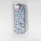 Пенал для вязания «Цветы», 1 отделение, 8 карманов, 40 × 15 × 2,5 см, цвет голубой/белый - фото 7456141
