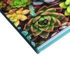 Записная книжка А6 96 листов в точку "Суккуленты", твёрдая обложка, матовая ламинация, на резинке, блок офсет 60 г/м2 - фото 24544621