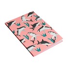 Записная книжка А6+ 64 листа в клетку "Акулы на розовом", интегральная обложка, soft touch, блок офсет 65 г/м2 - фото 7529009