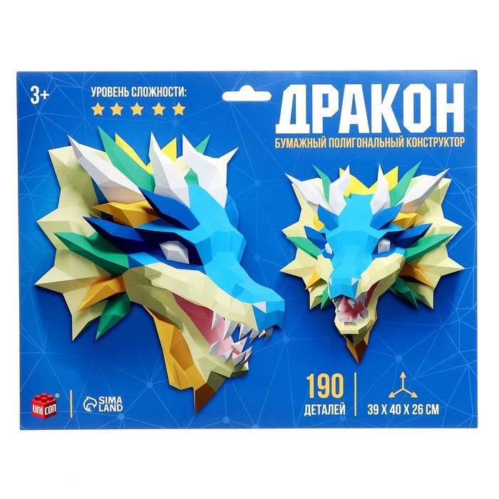 Конструктор полигональный «Дракон», 190 деталей - Фото 1