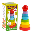 Детская развивающая пирамидка «Фигурки» 14×6.2×6.2 см, по методике Монтессори - Фото 2