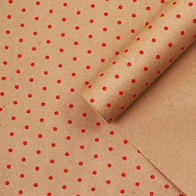 Бумага упаковочная крафт в рулоне «Горох красный», 0.68 х 7 м