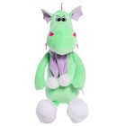 Мягкая игрушка «Дракончик Лайм в шарфе с помпоном», 25 см, цвет салатовый - фото 5183036