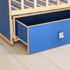 Детская кроватка «Морозко» на маятнике, с ящиком, цвет синий - Фото 3