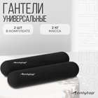 Гантели ONLYTOP для универсального отягощения, 2 шт., 2 кг, цвет чёрный - Фото 1