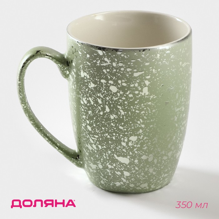 Кружка Доляна «Блеск», 350 мл, керамика, зелёная - Фото 1
