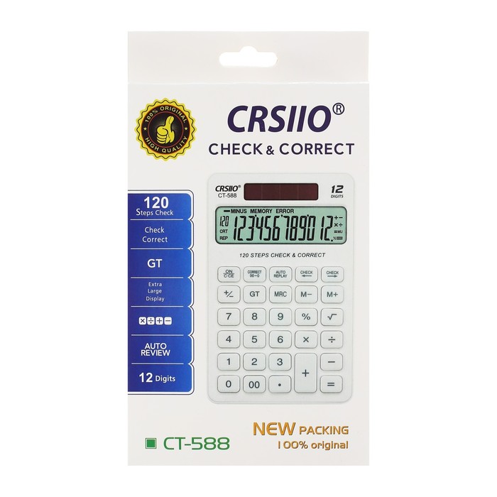 Калькулятор настольный 12-разрядный  CT-133, двойное питание, МИКС