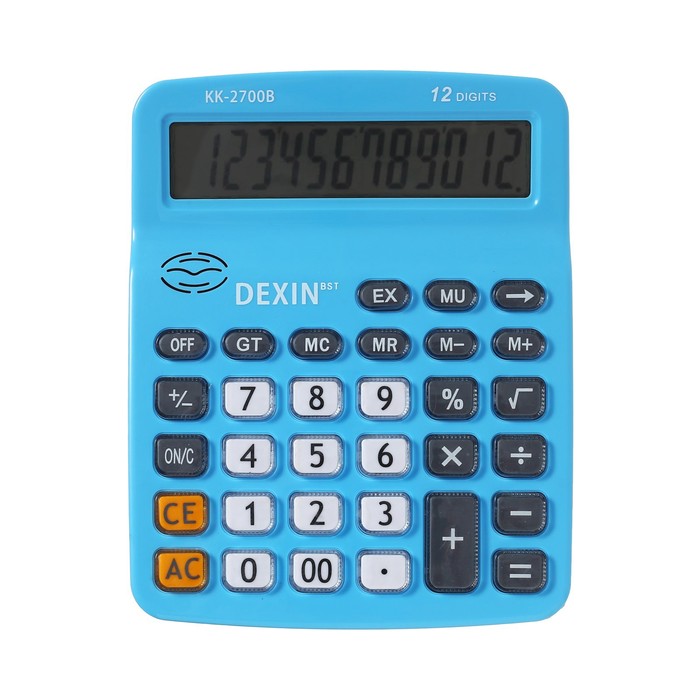 Калькулятор настольный 12-разрядный  КК-2700В, двойное питание  МИКС