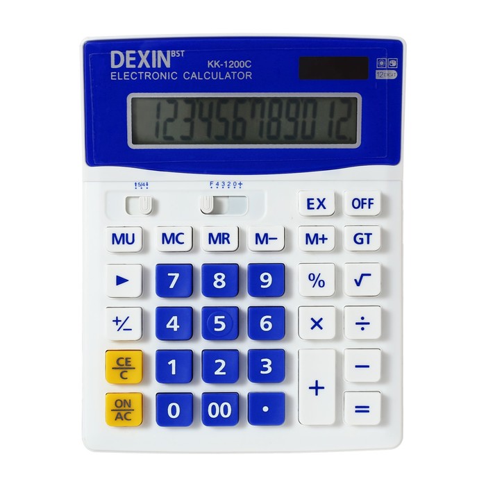 Калькулятор настольный 12-разрядный КК-1200C, двойное питание