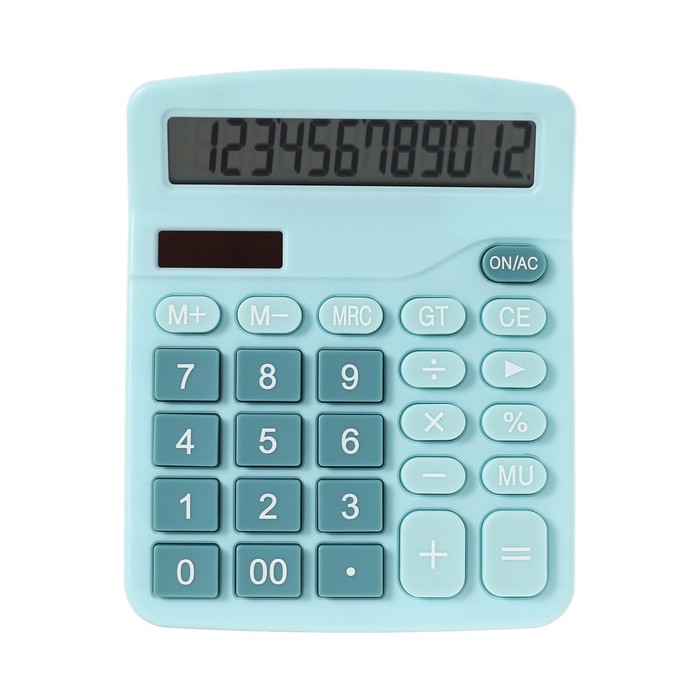 Калькулятор настольный 12-разрядный, двойное питание, МИКС