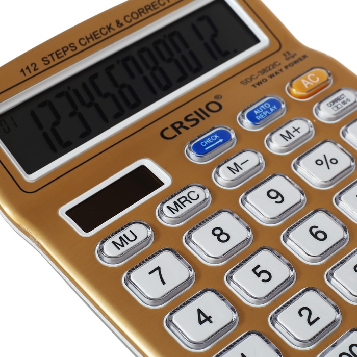 Калькулятор настольный 12-разрядный SDC-3822C, двойное питание, МИКС