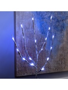 Светодиодная ветка 70 см, 20 LED, серебристая, от батареек AAх2, свечение белое - Фото 5