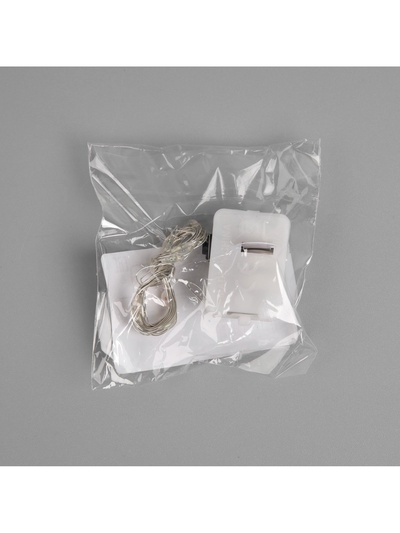 Гирлянда «Нить» 1 м роса, IP20, серебристая нить, 10 LED, 3 режима, батарейки AG13×3 (в комплекте), свечение мульти