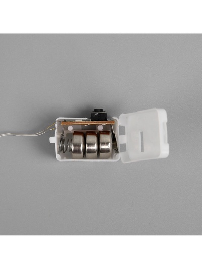 Гирлянда «Нить» 1 м роса, IP20, серебристая нить, 10 LED, свечение белое, 3 режима, батарейки AG13×3 (в комплекте)