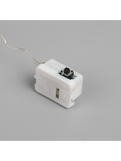 Гирлянда «Нить» 1 м роса, IP20, серебристая нить, 10 LED, 3 режима, батарейка AG13×3 (в комплекте), свечение тёплое белое