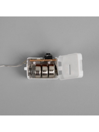 Гирлянда «Нить» 2 м роса, IP20, серебристая нить, 20 LED, 3 режима, батарейки AG13×3 (в комплекте), свечение белое