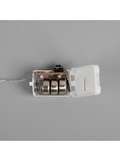 Гирлянда «Нить» 2 м роса, IP20, серебристая нить, 20 LED, 3 режима, батарейки AG13×3 (в комплекте), свечение тёплое белое