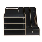 Органайзер-подставка настольный deVENTE. Mega 37 x 28,1 x 27 см, МДФ, чёрный, картонная коробка - фото 8998457
