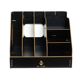 Органайзер-подставка настольный deVENTE. WoodFort 32,6 x 23,9 x 29,1 см, МДФ, черный, картонная коробка