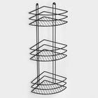Полка для ванной угловая 3-ярусная, 20×20×66 см, чёрная - Фото 2