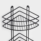 Полка для ванной угловая 3-ярусная, 20×20×66 см, чёрная - Фото 4