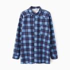 Рубашка мужская фланелевая, цвет синий, размер 50-52 (41) - фото 11254029