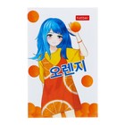 Блокнот А7, 48 листов, в клетку, на склейке, "Девочки-апельсинки", обложка мелованная бумага, ламинация, трёхцветный блок, блок 60 г/м2, 5В МИКС - фото 22887654