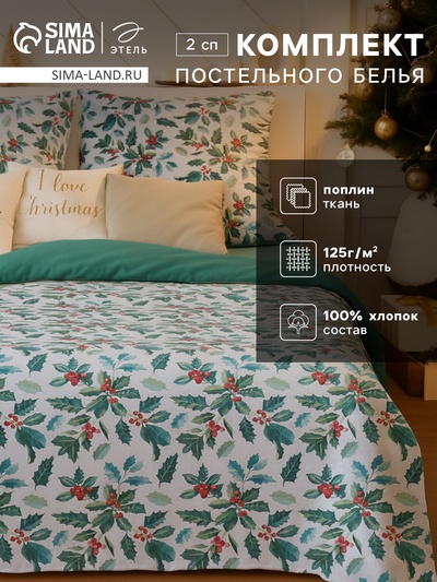 Постельное бельё 2-спальное «Этель» Winter berries, поплин