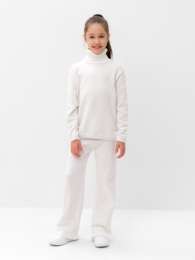 Костюм вязаный детский (Свитер и брюки) MINAKU, цвет молочный, рост 146 см