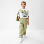 Брюки детские с начесом MINAKU: CRUSH, цвет оливковый, рост 158 см 9906719 - фото 11903240
