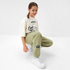 Брюки детские с начесом MINAKU: CRUSH, цвет оливковый, рост 158 см 9906719 - фото 11089426