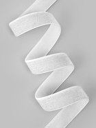 Лента бархатная, с серебряным люрексом, 20 мм, 18±1 м, белая №01 - Фото 2