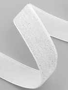 Лента бархатная, с серебряным люрексом, 20 мм, 18±1 м, белая №01 - Фото 3