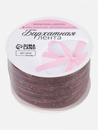 Лента бархатная, с золотым люрексом, 6 мм, 18±1 м, бордовая №46 - Фото 5