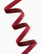 Лента бархатная, с золотым люрексом, 10 мм, 18±1 м, бордовая №46 - Фото 2