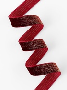 Лента бархатная, с золотым люрексом, 15 мм, 18±1 м, бордовая №46 - Фото 2