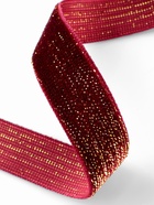 Лента бархатная, с золотым люрексом, 15 мм, 18±1 м, бордовая №46 - Фото 3