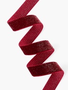 Лента бархатная, с золотым люрексом, 20 мм, 18±1 м, бордовая №46 - Фото 2