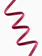 Лента бархатная, с серебряным люрексом, 6 мм, 18±1 м, бордовая №46 - Фото 2