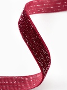 Лента бархатная, с серебряным люрексом, 10 мм, 18±1 м, бордовая №46 - Фото 3