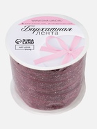 Лента бархатная, с серебряным люрексом, 10 мм, 18±1 м, бордовая №46 - Фото 5