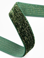 Лента бархатная, с золотым люрексом, 15 мм, 18±1 м, зелёная №165 - Фото 3
